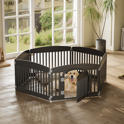 Foldable Dog Playpen & Indoor Outdoor Pet Fence – Portable, Easy to Clean, 4-Panel & 6-Panel, White & Black