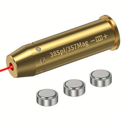 Red Laser Bore Sighter Multi-Caliber Firearms Calibration Tool 9mm 45ACP 308Win 223Rem 12GA 7.62 38SPL 44Mag Battery Included for Shooting Range