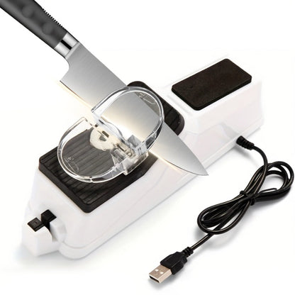 Electric Knife Sharpener with 5 Double-Sided Stones - USB Powered Professional Kitchen Knife Sharpener for Quick Sharpening & Polishing with Protective Cover