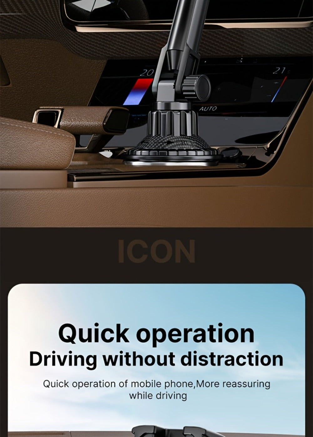 Car Phone Holder Cup Mount - Adjustable 4-13 Inch Device Stand, Universal Vehicle Cup Holder Phone Mount, Stable Grip for Safe Driving, TP08 Water Cup Style Bracket