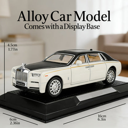 Collectible Diecast Car Model Zinc Alloy with Display Base & Openable Doors – Highly Detailed Static Decoration for Home Office Desk, Gift for Car Enthusiasts (White / Black / Pink)