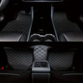 Universal PU Leather Car Floor Mats 4Pcs Set, Non-Slip Backing Waterproof Auto Floor Liners For Cars, SUV, Sedan, Truck, Van, Black