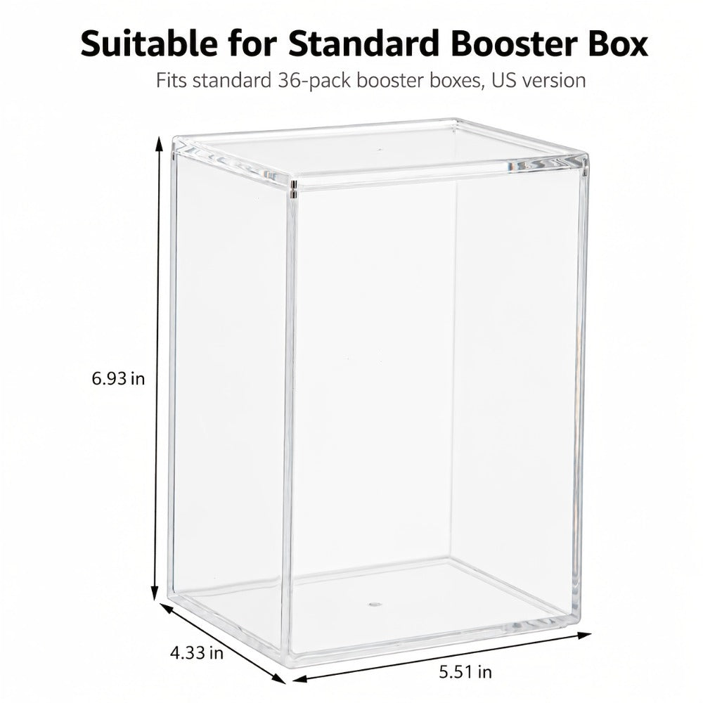Acrylic Display Box for Pokemon ETB & Trading Cards – 6mm Stackable Magnetic Dustproof Case for Elite Trainer Box, Sports Memorabilia & Collectibles Showcase