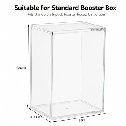 Acrylic Display Box for Pokemon ETB & Trading Cards – 6mm Stackable Magnetic Dustproof Case for Elite Trainer Box, Sports Memorabilia & Collectibles Showcase