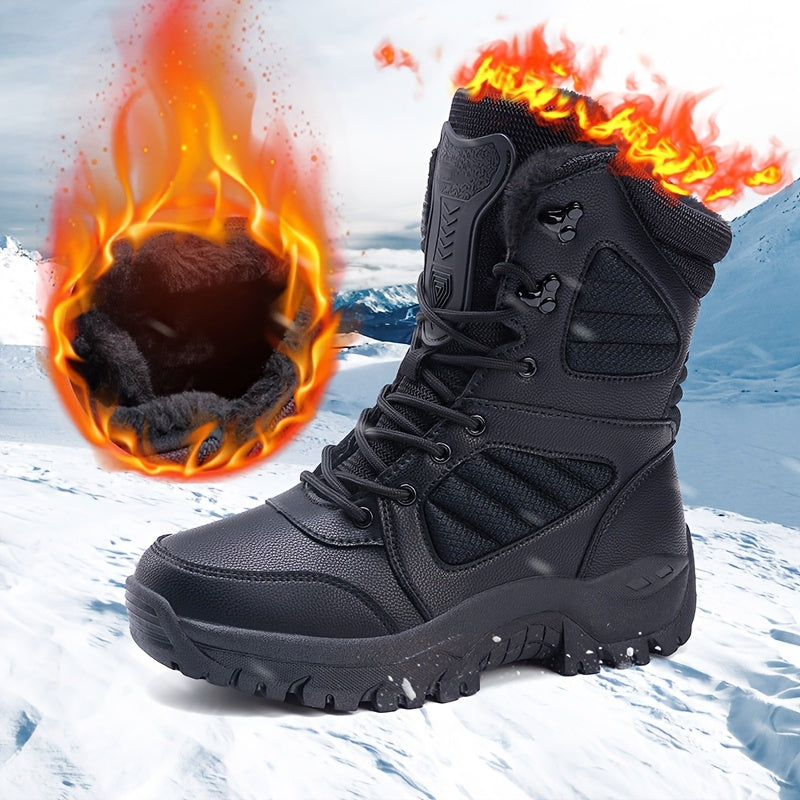 Men's Snow Boots - Non-Slip Sole Plush Lined for Beach & Water