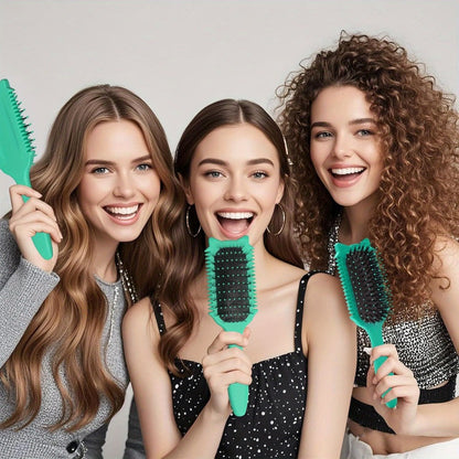 Detangling Brush for Curly Wavy Coily Hair 1 or 2 Pcs — Flexible Bristles Reduce Breakage & Frizz, Gentle Scalp Massage, Wet & Dry Use for 2B-4C Natural Hair Types