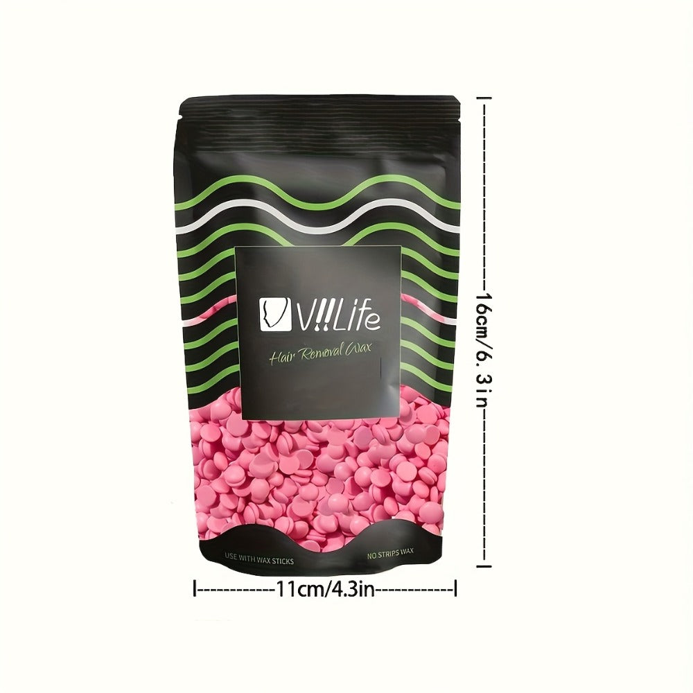 No Strip Hard Wax Beans for Brazilian Bikini Face Eyebrow Legs Underarms Full Body Hair Removal Home Waxing Kit for Women Men 50g per Bag 4 or 8 Bags Value Pack