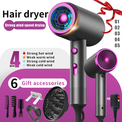 1600W Professional Ionic Hair Dryer with Diffuser, 2 Concentrators, 3 Combs & Hanger — 32000 RPM Low Noise Quick Dry Blow Dryer for Women, Home Salon Travel, 6 Colors
