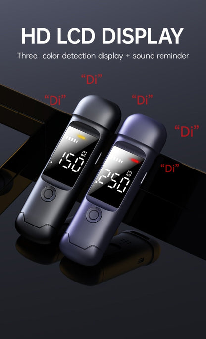 USB Rechargeable Breathalyzer with LCD Display – Portable Personal Alcohol Tester, 200mAh Battery, Multi-Person Continuous Testing, Safe Driving Breath Analyzer