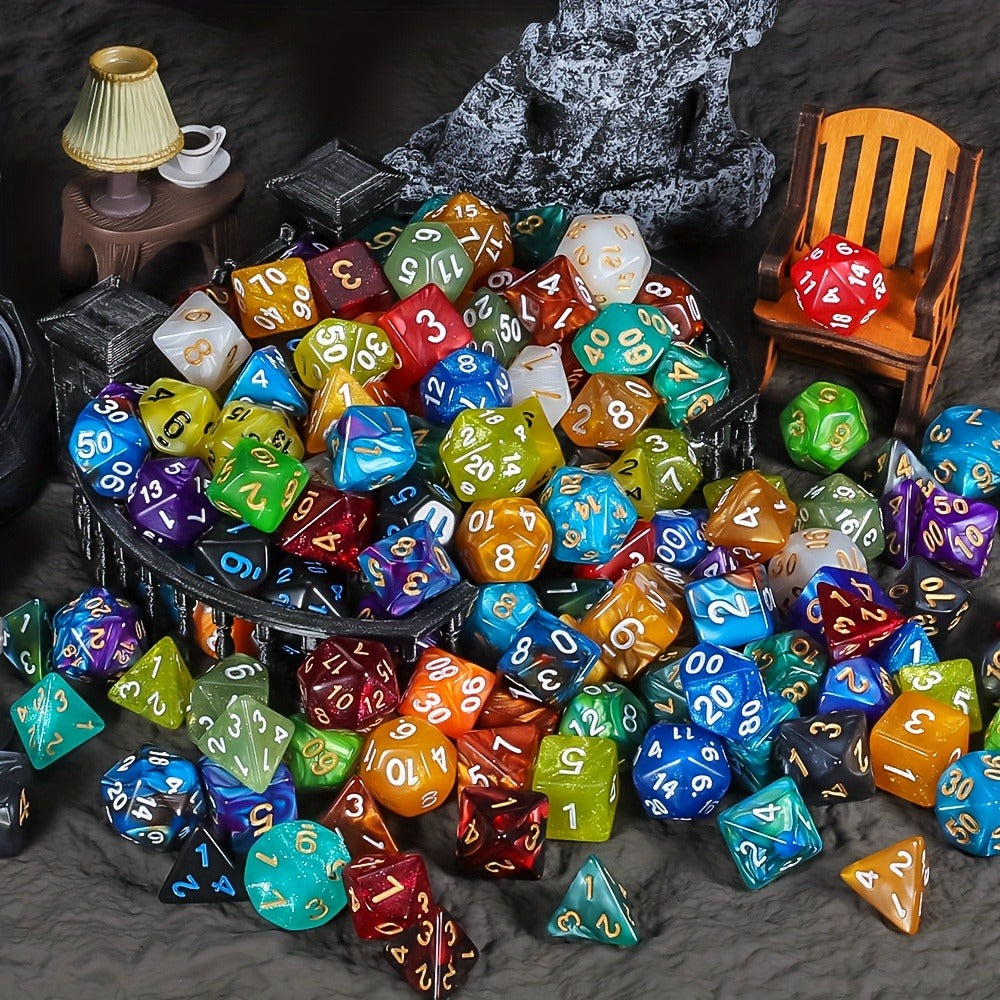 Polyhedral Dice Set 175pcs 25 Colors – 35 Two-Color & 140 Single-Color Acrylic Dice with Velvet Bag, D4 D6 D8 D10 D12 D20 for DnD Dungeons Dragons MTG Tabletop RPG Board Games Math