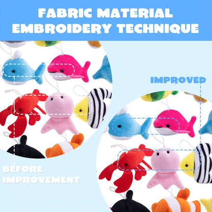 Mini Sea Animal Plush Toys Bulk 24 Pack – Stuffed Ocean Animal Keychain Set for Party Favors, Pinata Fillers, Goodie Bag Stuffers, Easter Basket Fillers, Classroom Prizes, Birthday Christmas Gifts for Kids