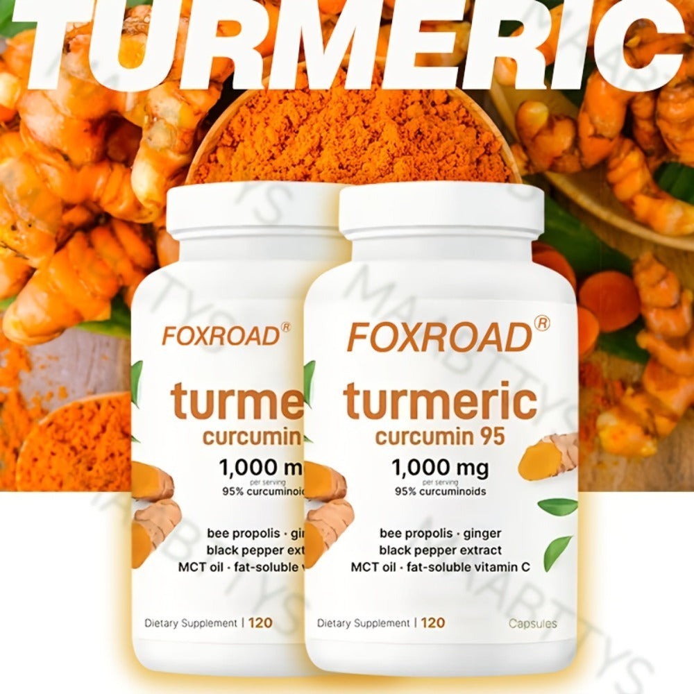 Curcumin 6-in-1 Capsules with 95% Active Curcumin, Vitamin C & Probiotics – 120 Capsules 120-Day Supply | Anti-Inflammatory, Immune & Gut Support | All-Natural Turmeric Formula for Women & Men