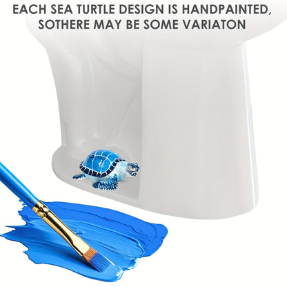 Decorative Toilet Bolt Covers Sea Turtle - 2pcs Cute Coastal Bathroom Decor Toilet Bolt Caps, Easy Install Fun Bathroom Accessories, Toilet Screw Cover Replacement Parts, Blue & Green Options