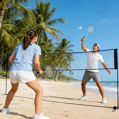 Badminton Volleyball Net Portable Adjustable Height 10ft 14ft 17ft Weather-Resistant Outdoor Indoor Backyard Pool Court Net with Carry Bag for Backyard Lawn Beach Park Play
