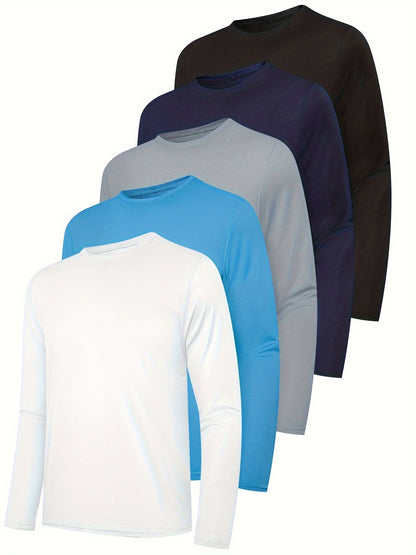 Men's Performance T-Shirt - Round Neck Long Sleeve Modern Style