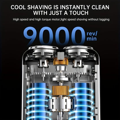 Dual-Head Magnetic Electric Shaver for Men — Floating Razor with Digital Display, USB Rechargeable, Powerful Motor, Portable Travel Close Shave, 3 Colors Black Orange Blue