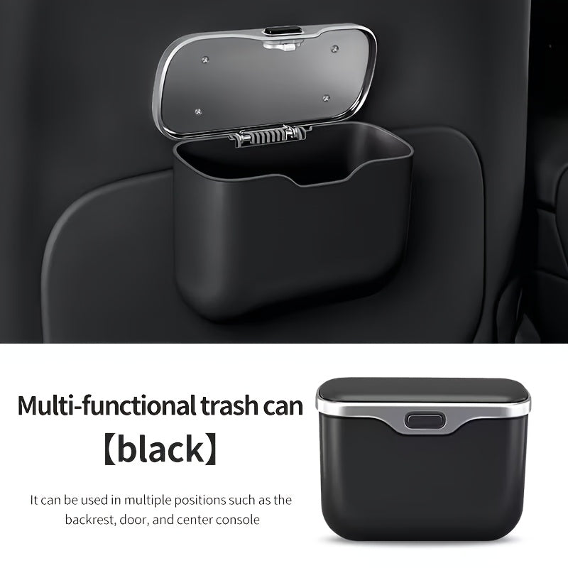 Multi Functional Car Mounted Microfiber Trash Can Made of ABS Material That Does Not Deform And Is Suitable for 99% of Car Models, Suitable for Both Dry And Wet Use, Space Saving, And Non-Destructive Installation, Comes with Garbage Bags