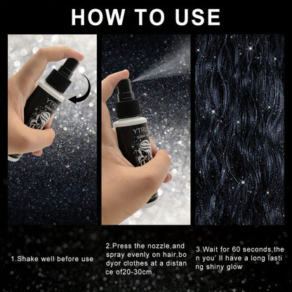 Glitter Spray for Hair & Body Quick Dry Shimmer Spray – High-Gloss Body Glitter for Face Lips Eyes Skin Festival Rave Party Photoshoot Everyday Glam Set 2pc & 3pc Options Women Teens
