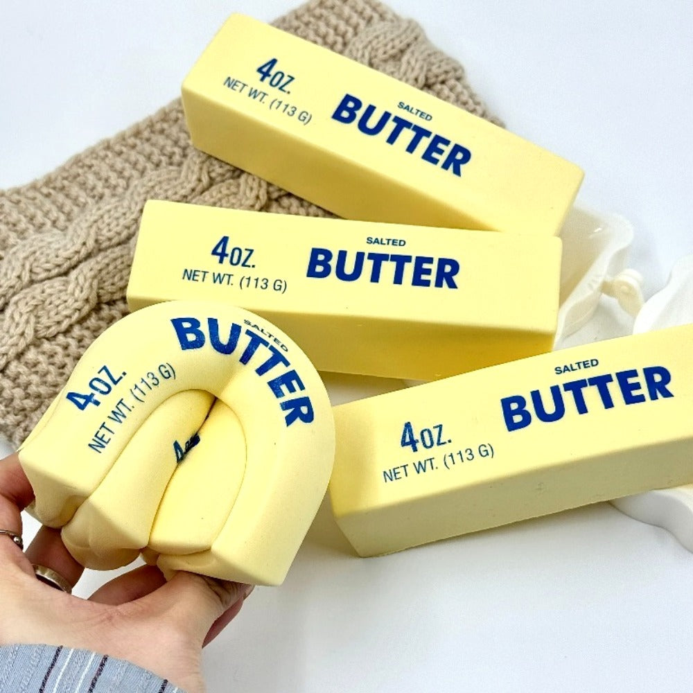 Squishy Bread and Butter Squeeze Toy Set 2pcs – Slow Rising Custard Bread Squishies with Creamy Scent, Non-Toxic Stress Relief Desk Toy & Cute Anxiety Fidget Toy for Kids and Adults
