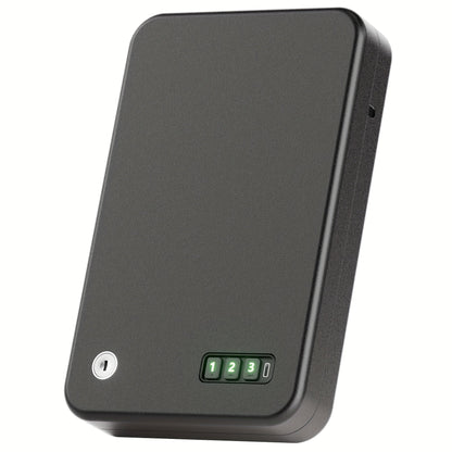 Gun Safe - Portable Pistol Safe Box with Electronic Password & Key Access, USB-C Powered, Silent Mode, Compact Security Lock Box for Home, Car, Travel, Office & Dorm