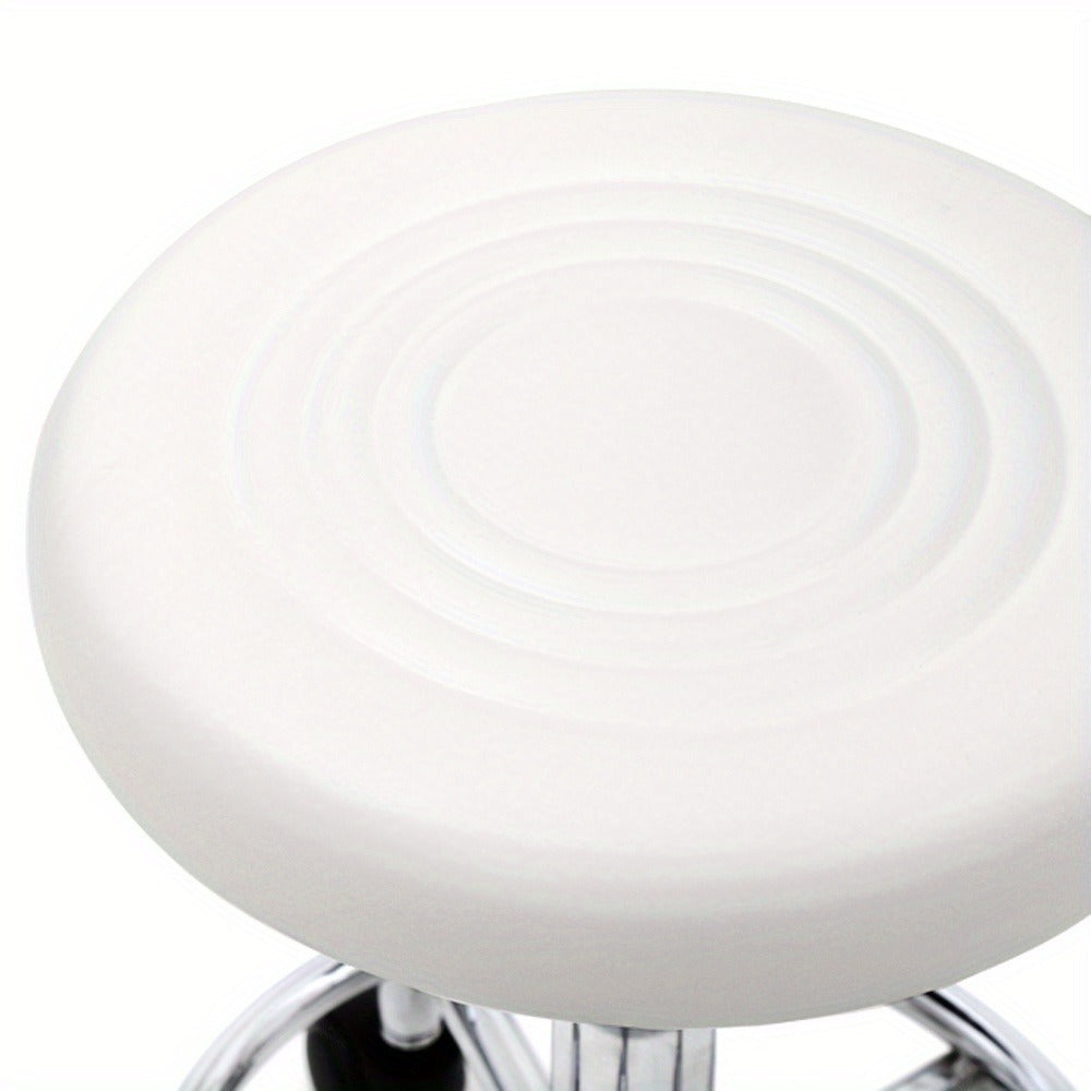 Saddle & Round Salon Stool with Backrest 360-Degree Swivel — Adjustable Height Professional Chair for Salon, Spa, Barber, Kitchen & Bistro, Black & White, 2 Styles