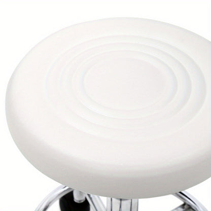 Saddle & Round Salon Stool with Backrest 360-Degree Swivel — Adjustable Height Professional Chair for Salon, Spa, Barber, Kitchen & Bistro, Black & White, 2 Styles