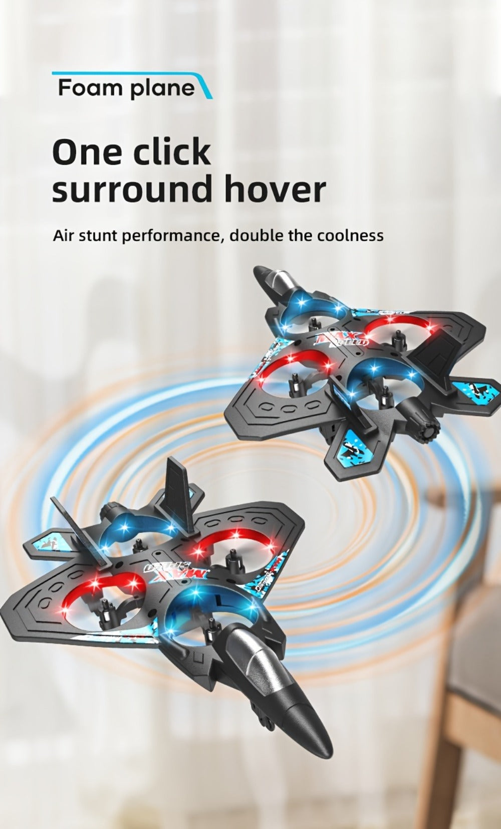 Kids Drone with Altitude Hold for Beginners – Rechargeable RC Flying Toy Indoor Outdoor, Easy to Fly Helicopter Airplane Gift for Boys & Girls Ages 8 9 10 11 12 (Black/Blue/Red)