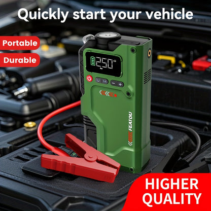 Jump Starter with Air Compressor, Portable Car Jump Starter, 5000A&7000APeak, Jump Starter Battery Pack With150PSI Digital Tire Inflator, Car Battery Jump Starter for 10.L Gas Or 2.38gal Diesel Fast Charging USB Output, LED Emergency Lighting