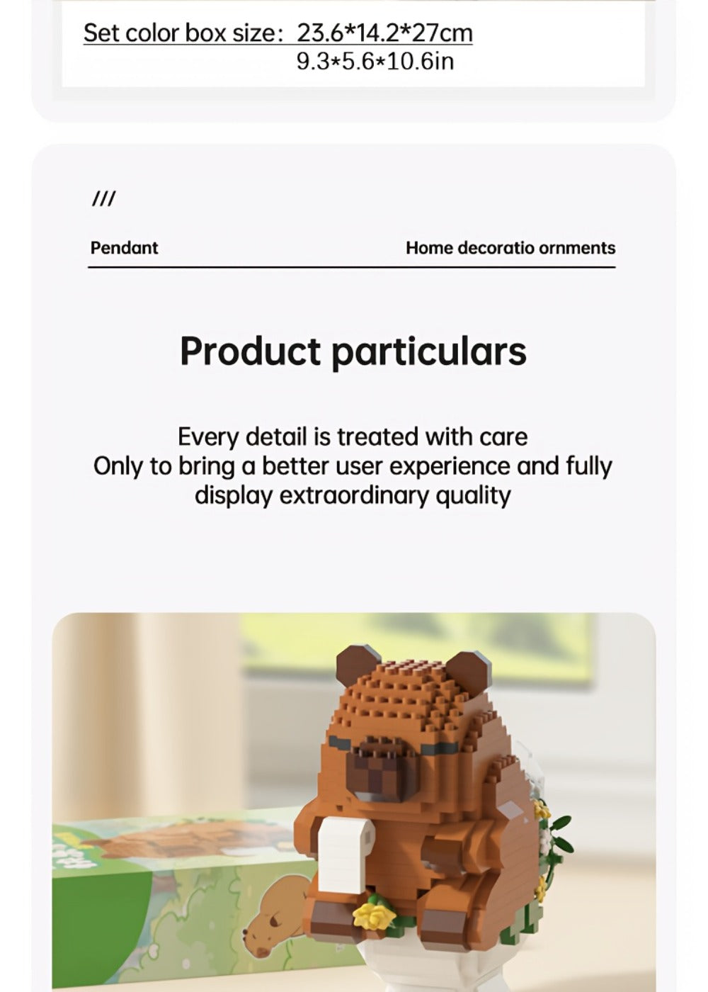 Capybara Micro Brick Building Set 562pcs Collector Edition – Miniature DIY Assembly Desk Decor Stress Relief Toy for Kids Teens Adults Capybara Lover Gift Birthday Easter Christmas Multiple Scenes