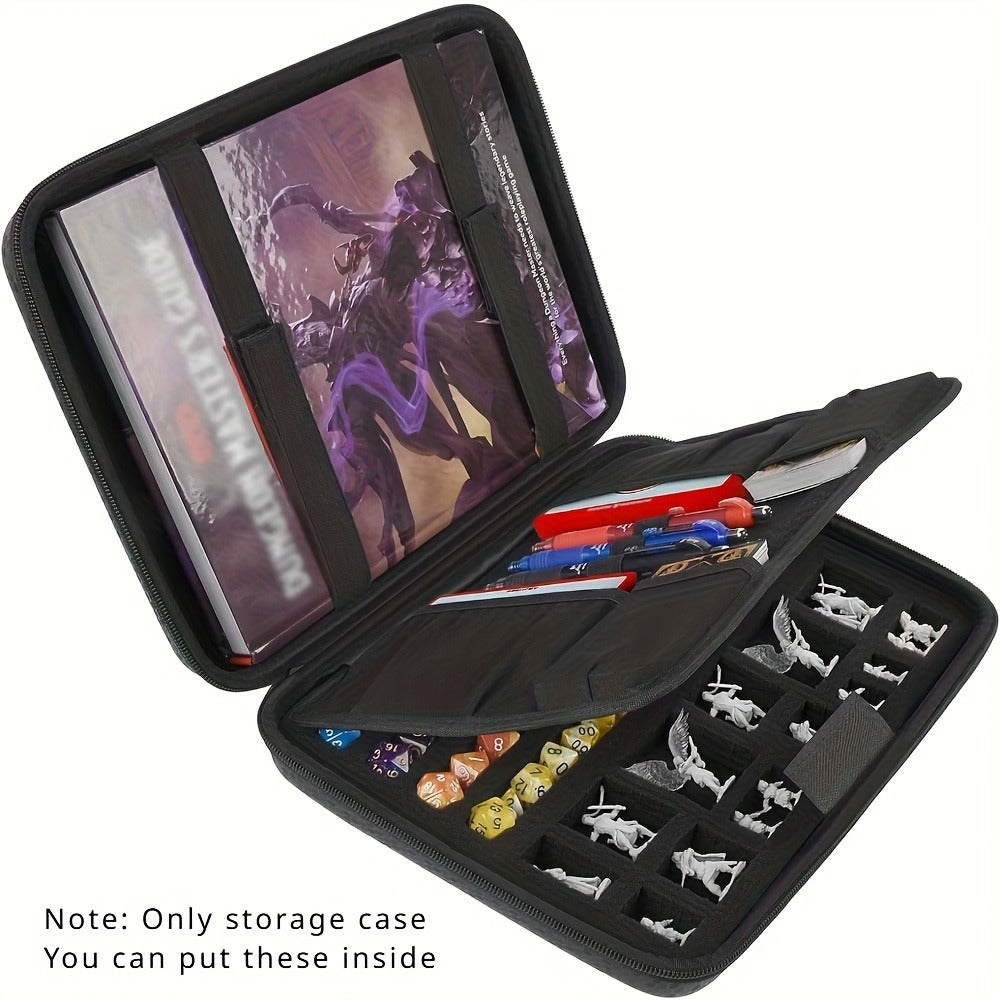 DnD Dice Tray & Storage Box for D&D RPG MTG Tabletop Games – Polyhedral Dice Rolling Tray Organizer Case for Dungeons & Dragons, Pathfinder, Warhammer & Board Games, Sleek Black Gamer Gift (Case Only)