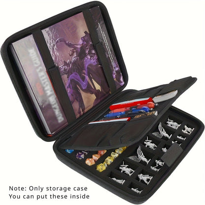 DnD Dice Tray & Storage Box for D&D RPG MTG Tabletop Games – Polyhedral Dice Rolling Tray Organizer Case for Dungeons & Dragons, Pathfinder, Warhammer & Board Games, Sleek Black Gamer Gift (Case Only)