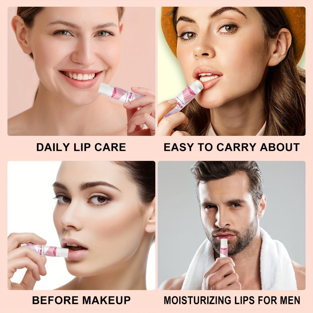 Fruit Flavored Lip Gloss Set 50 Pieces – Moisturizing Lip Balm Kit in 10 Colors, Hydrating Lip Care for Dry & Cracked Lips, Day & Night Use, Holiday Gift Set for Women & Girls
