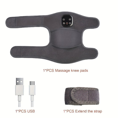 Heated Knee Massager Brace – Wireless Electric Knee Pad with Heat & Vibration, USB Rechargeable Warm Massage Knee Support Wrap for Arthritis, Joint Pain Relief, Men & Women