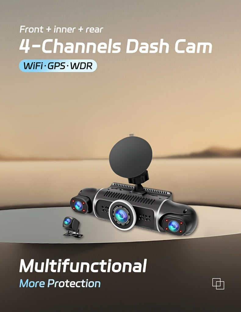 Dash Cam Car Black Box Dashcams for Cars Free 64GB SD Card with WIFI GPS Night Vision G-Sensor Loop Recording Ultra Wide Angle Front, Back, Left, Right 3.0 Inch IPS Screen No Card/ with 32GB Card/ with 64GB Card Dash Camera
