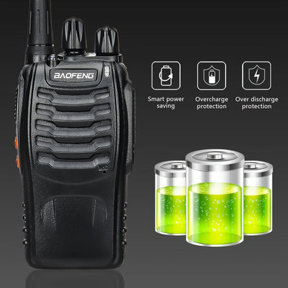 Baofeng BF-888S Walkie Talkies 16 Channel UHF Long Range Two Way Radio Rechargeable with Earphones for Camping Hiking Hunting Outdoor