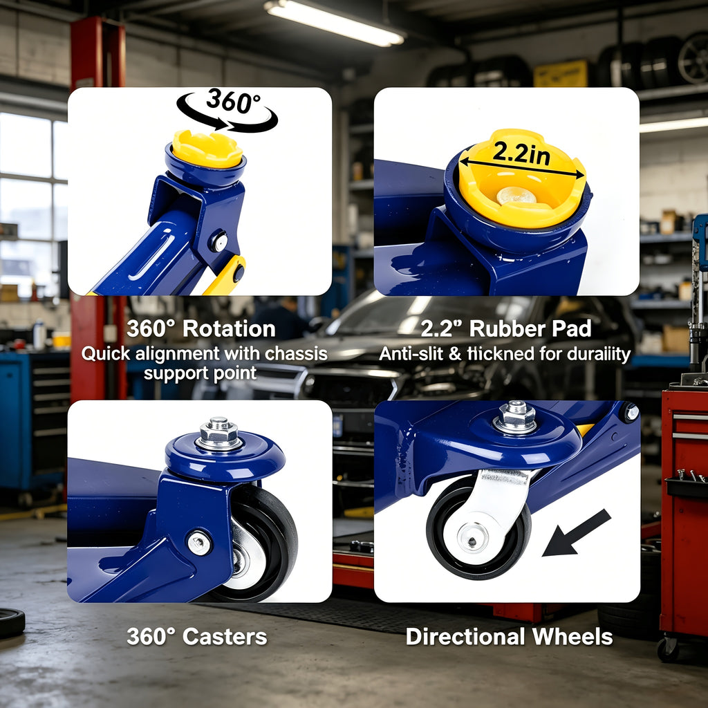 Aain Low Profile Hydraulic Floor Jack Suitable for, Workshop & Commercial Use - 2 Ton (4000 Lbs) Capacity, High-Carbon, Compact Trolley Jack with Wide Lifting Range (5.1"-13") for Vehicle Maintenance