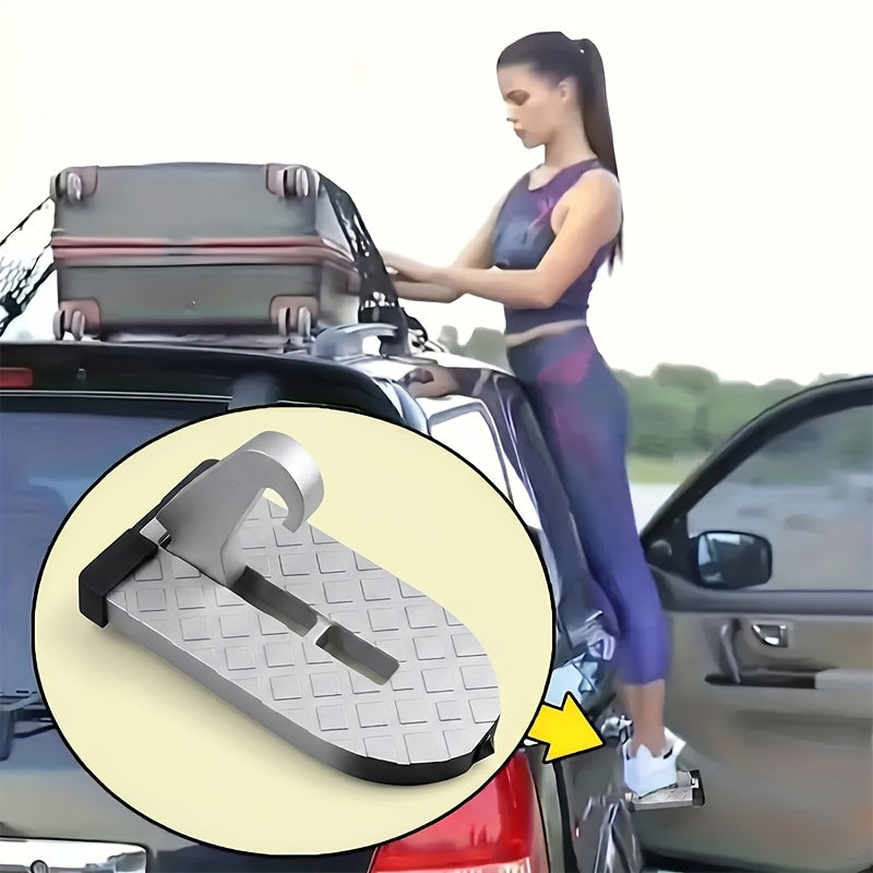 Car Door Step Hook, Heavy-Duty Roof Access Pedal for Suv/Truck/for Jeep, Anti-Slip Aluminum Step Ladder with Glass Breaker, Easy Rooftop Access for Camping, Cargo & Cleaning