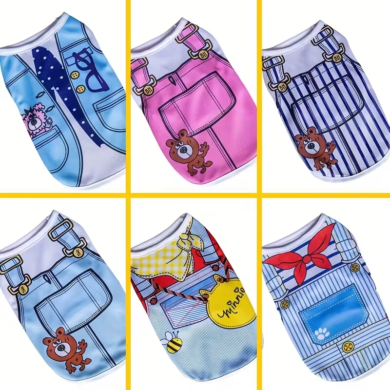 Dog Vest Lightweight Windproof Thermal Shirt for Small Dogs – Fashion Pet Costume for Teddy Bichon Pomeranian, Spring Summer Fall Dog Clothes, 2-Pack & 6-Pack Holiday Gift Set