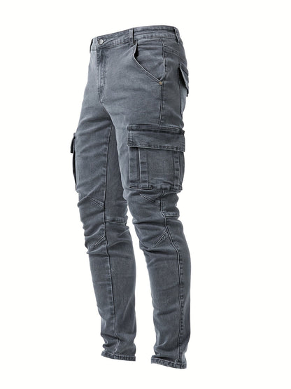 Men's Slim Fit Jeans - Black Denim Clean Finish Travel