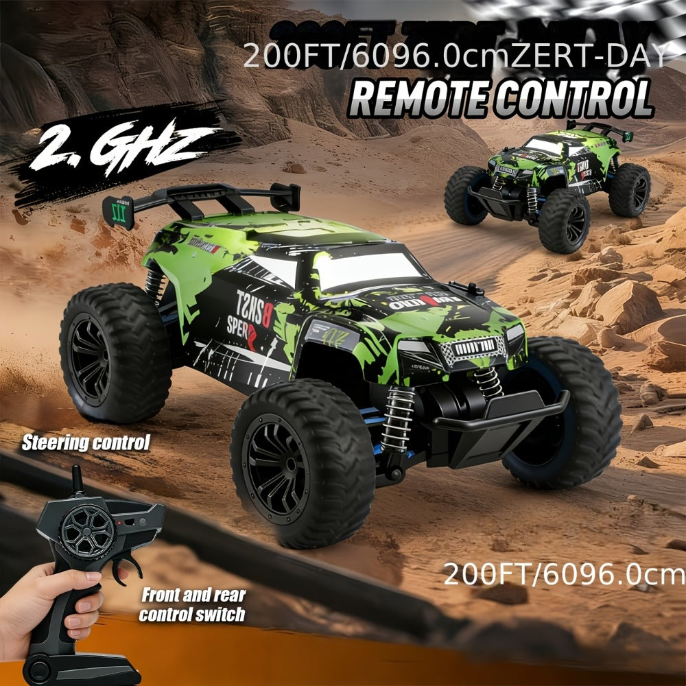 4WD RC Monster Truck for Kids with LED Lights High-Speed All-Terrain Remote Control Off-Road Car Toy for Boys Girls Ages 6+ – Outdoor Backyard Racing Birthday Christmas Gift