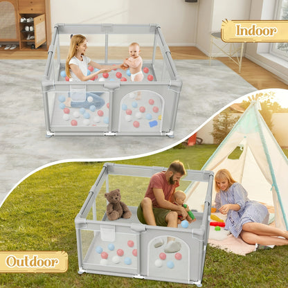 Baby Playpen - Breathable Inch Pens Metal