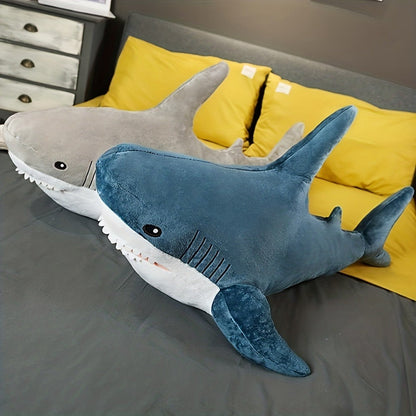 Shark Stuffed Animal Plush Pillow 24 Inch – Jumbo Soft Cute Shark Plush Toy for Kids Boys Girls Adults, Ocean Sea Animal Cuddle Pillow, Birthday Christmas Holiday Gift, Blue Grey Rainbow Colors