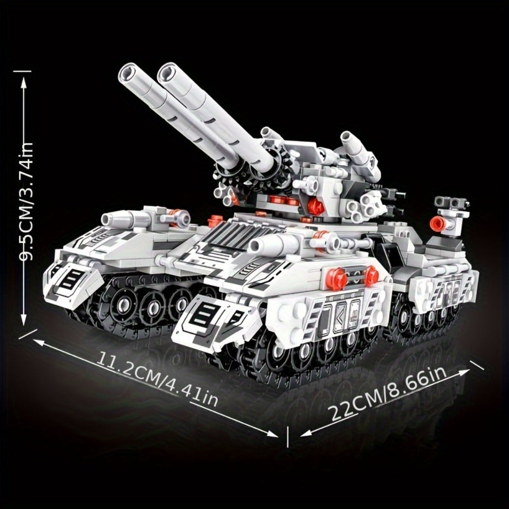 Snow Tank Building Block Set 8-in-1 1628pcs – 9 Variable Military Armored Vehicle Models, Premium ABS DIY Construction Kit for Adults & Teens Ages 14+, Birthday Christmas Halloween Gift