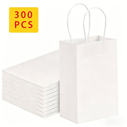 Paper Bags with Handles Bulk - Kraft Paper Gift Bags 25/75/100/300 Pcs, Black White Brown Reusable Shopping Bags for Small Business Retail, Birthday Party, Graduation, Easter Gift Wrapping Packaging