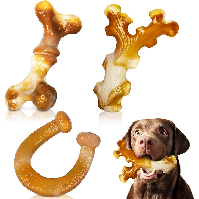 Dog Chew Toys for Aggressive Chewers 3 Pack – Indestructible Tough Dog Toys for Large Breed Heavy Chewers, Durable Rubber Chew Toy Set for Big Dogs, Puppy Dental Chew Toys