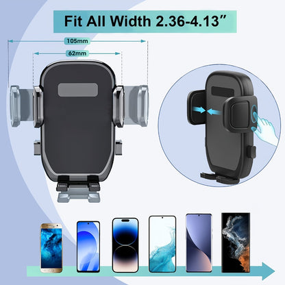Cup Holder Phone Mount 2-in-1 Car Cup Holder Expander with Long Arm & 360° Rotation – Universal Cell Phone Holder for Car Compatible with All Smartphones