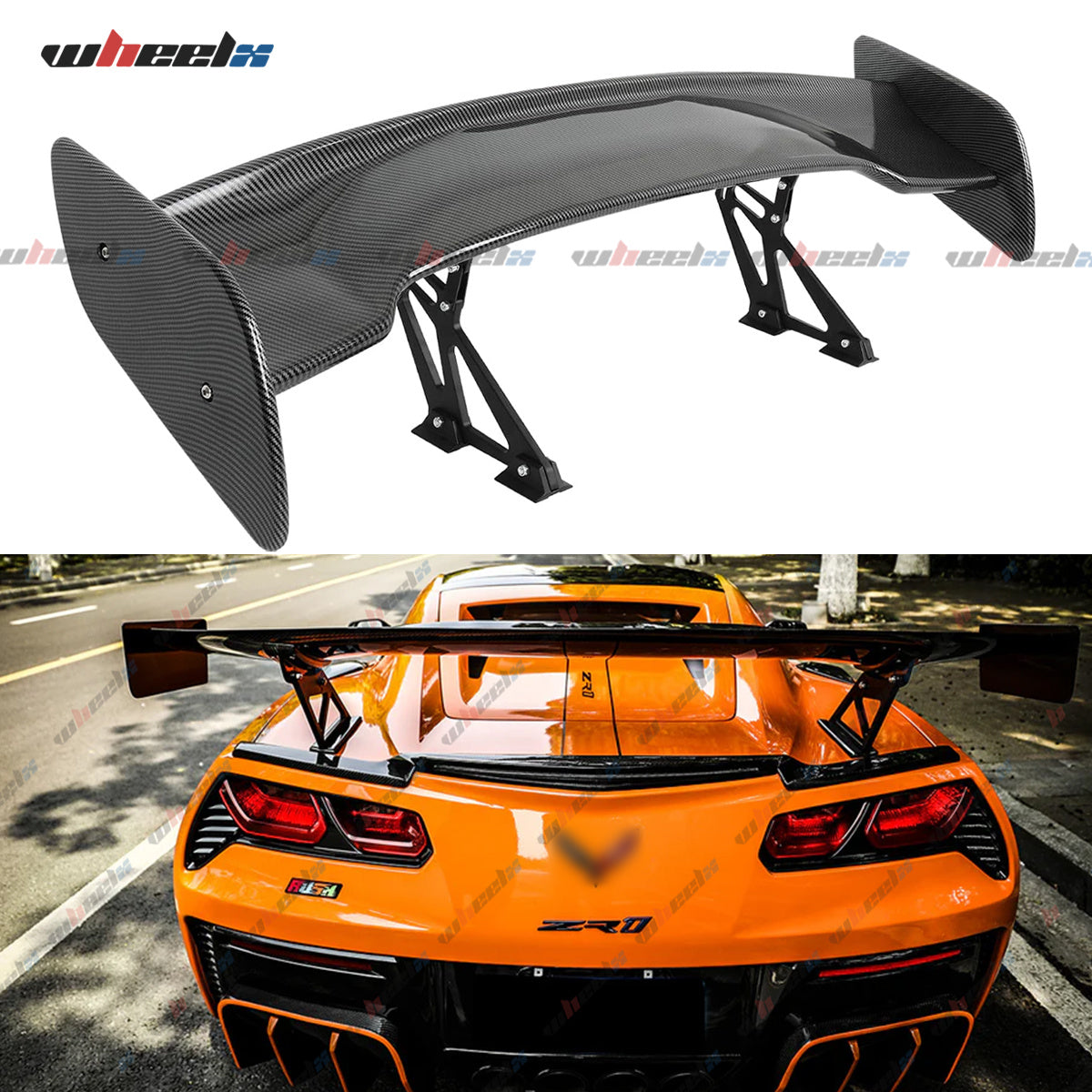 57 Inch Universal Rear Trunk Spoiler Wing GT Style ABS Racing Car Spoiler Compatible with Sedan Coupe Hatchback Wide Adjustable Rear Spoiler Wing Matt Black/ Glossy Black/ Carbon Fiber