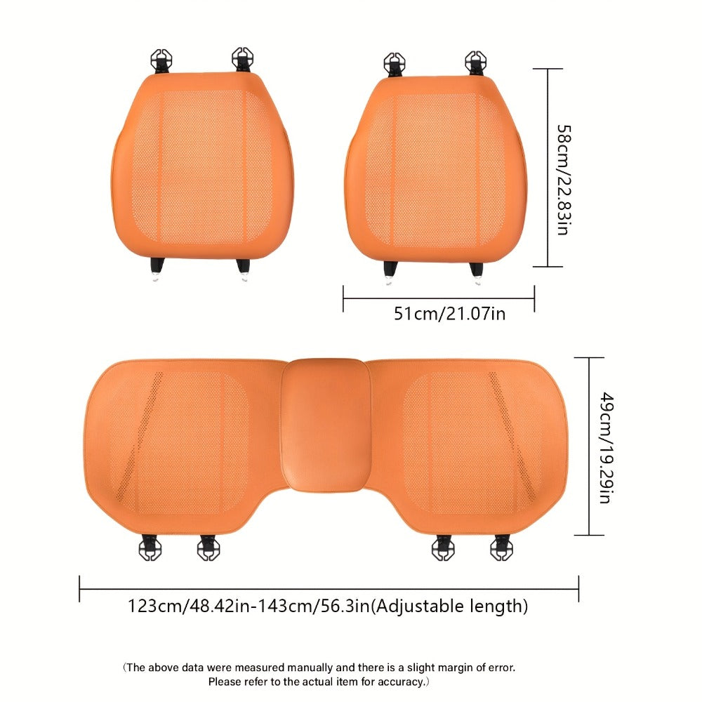 Nappa Leather Car Seat Cushion Full Surround – Non-Slip Breathable All-Season Seat Pad, Front & Rear Universal Fit for Cars SUVs, Luxury Interior Seat Cover