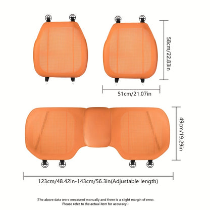 Nappa Leather Car Seat Cushion Full Surround – Non-Slip Breathable All-Season Seat Pad, Front & Rear Universal Fit for Cars SUVs, Luxury Interior Seat Cover