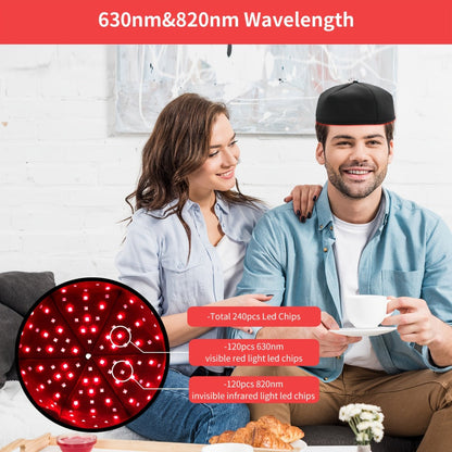 Red Light Therapy Cap for Hair Growth & Scalp Care – 120 LEDs, 630nm Red Light & 820nm Near Infrared, Wearable LED Hair Therapy Helmet, Father's Day Gift for Men & Women, Black & Gray